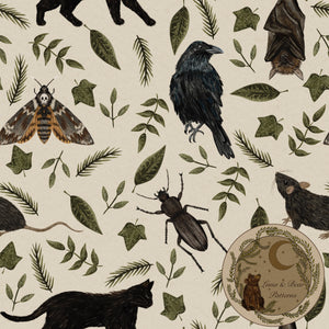 Dark Creatures | Seamless design | Standard Repeat | Halloween | Autumn