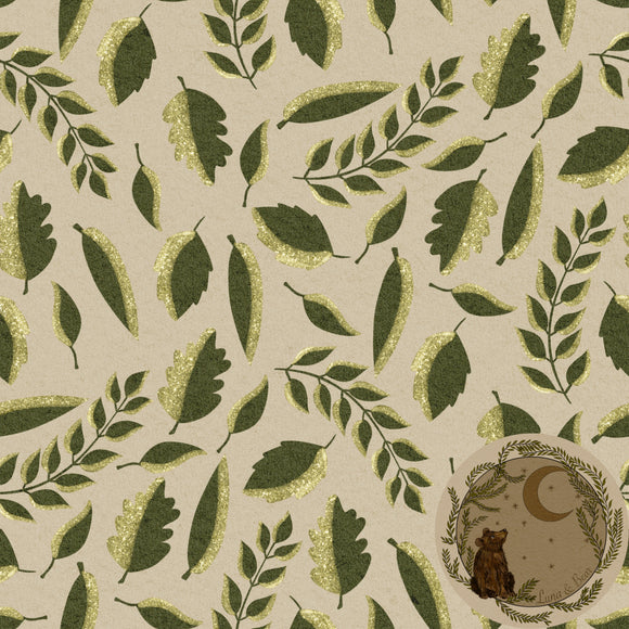 Frosted leaves surface design seamless pattern