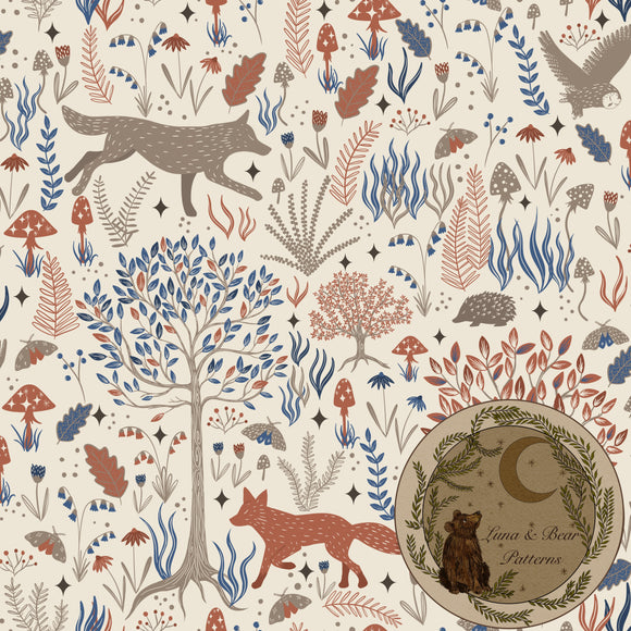 Autumn Forest at dusk, multiple colourways  | surface design | digital download | seamless pattern