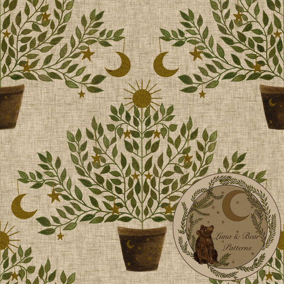 Celestial Tree | non exclusive |  digital download | surface design | repeat pattern | Christmas