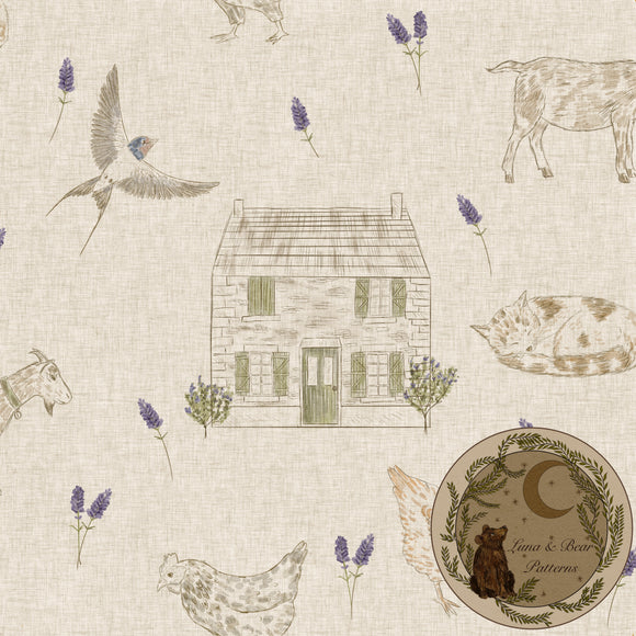 French farmhouse | two colourways |surface design | seamless pattern |