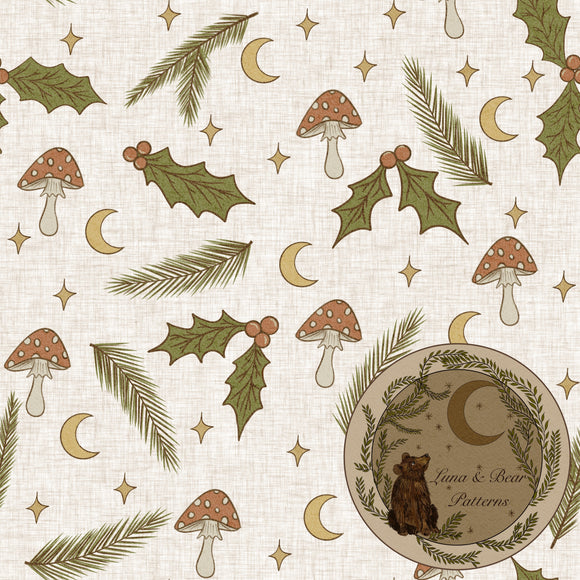 Festive retro Christmas seamless pattern surface design