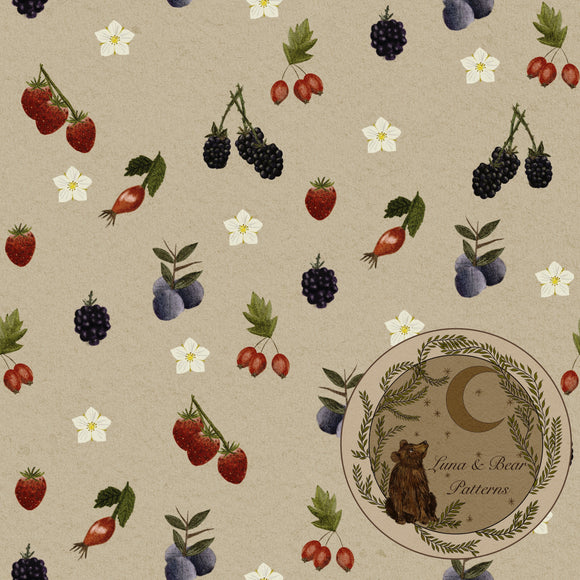 Hedgerow berry seamless surface design non-exclusive