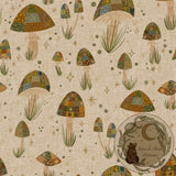 Patchwork mushroom seamless design surface design non-exclusive