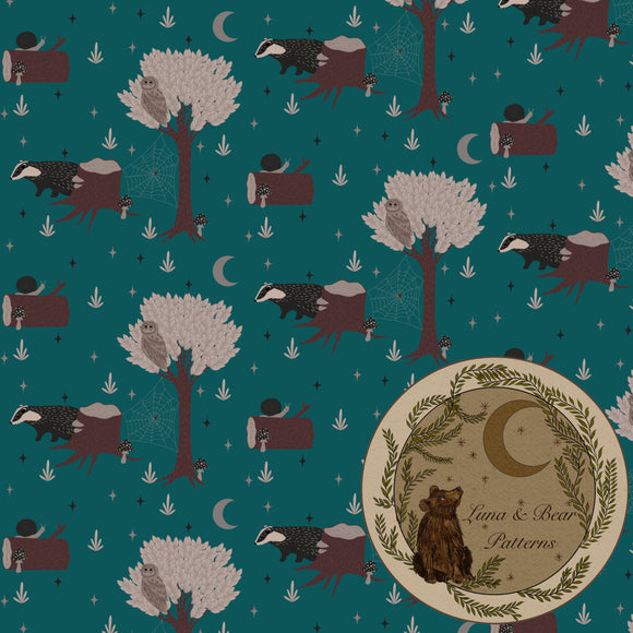 Exclusive Nocturnal woodland seamless design