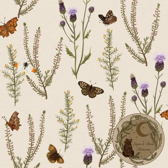 Meadow Butterflies | half-drop repeat| Seamless pattern | Surface Design | non-exclusive