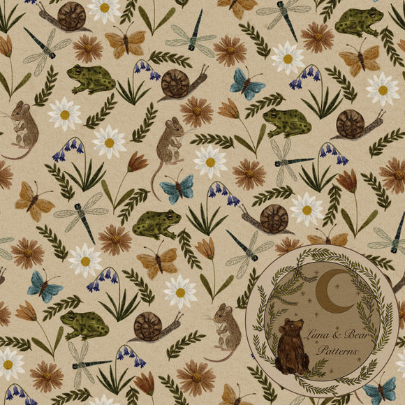 Busy meadow seamless design surface design non-exclusive