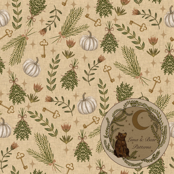 Effie’s Garden Botanical | cottagecore | Halloween | non-exclusive | surface design | seamless pattern