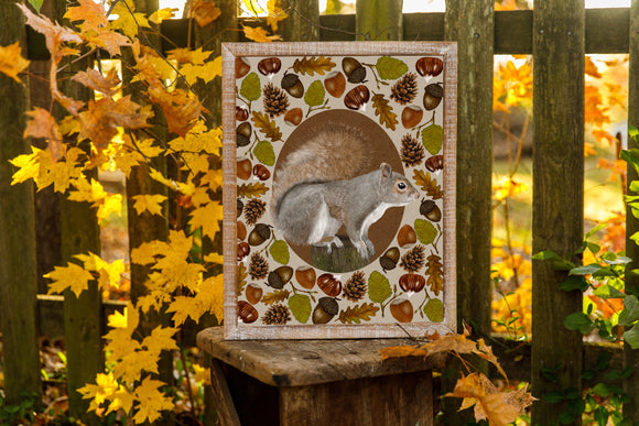 Autumn Squirrel Print