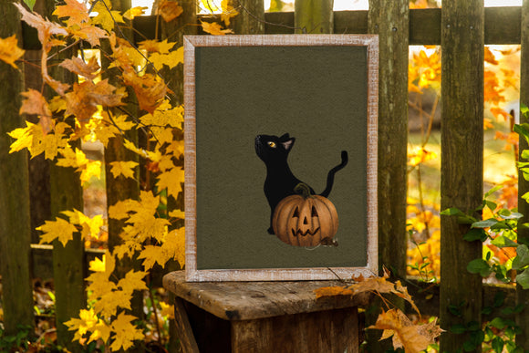 Pumpkin Cat Print