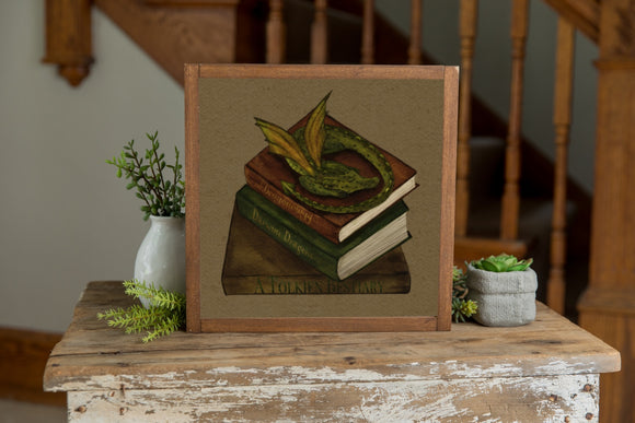 Book Hoarding Dragon Print