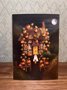 Pumpkin cottage greetings card